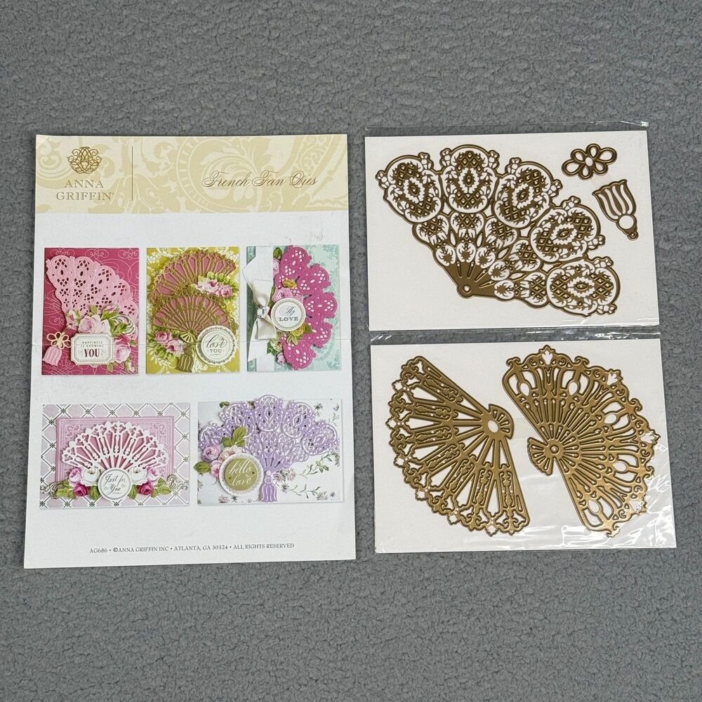 Anna Griffin French Fan Dies AG686 Card Making Scrapbooking‎ Metal Die Set